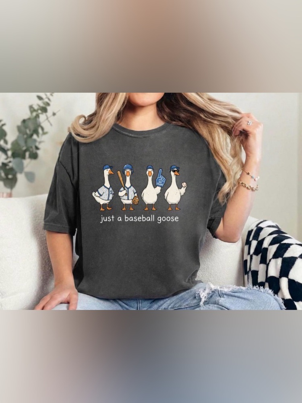 Just A Baseball Goose T-Shirt, Funny Goose Game Day Tee, Sports Goose Tee